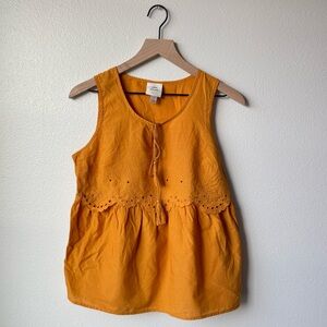 Knox Rose Mustard Eyelet Tie-Front Tank